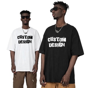 เสื้อยืดวินเทจผ้าคอตตอนสำหรับผู้ชายพิมพ์ลายโลโก้ด้วย280สีดำล้วน300แกรมเฮฟวี่เวท - Product Image 1