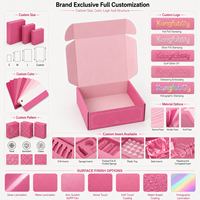 Boîtes d'expédition roses avec logo personnalisé pour les petites entreprises, petites boîtes en carton ondulé pour l'emballage, boîtes cadeaux