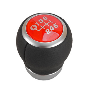Subaru Gear <b>Shift</b> <b>Knob</b> Leather Manual Transmission Red Black Ergonomic Design - Product Image 3