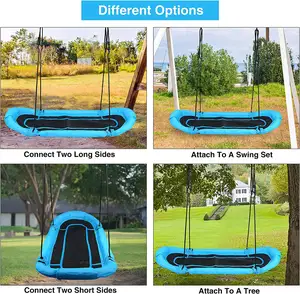 Outdoor Tree Swings Giant 67" Platform Saucer Tree Swing Surf For Kids Strong Heavy Duty Flying Saucer Swing For Indoor And Outdoor 700lbs Weight Ca