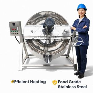Industrial Garri Processing Plant <b>Machinery</b> 50L to 500L Gas Electric Steam Type Steam Jacketed Kettle Cooking Kettle With Mixer - Product Image 1
