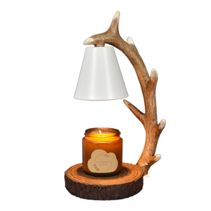 Lámparas Calentadoras de Velas Eléctricas con Temporizador, Regulables, Decoración para el Hogar, Diseño Artesanal de Asta de Reno, Lámpara de Escritorio de Metal - Product Image 1