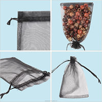 Sacs en organza transparents pour cadeaux de mariage, petits sacs promotionnels à cordon pour bijoux, vente en gros