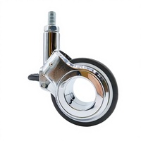 Roulettes pivotantes universelles à roulement à billes avec frein, chromées, 60 mm, en polyuréthane, pour e-sport, bureau et utilisation informatique