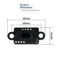 Module de capteur de distance infrarouge laser TOF (mesure de distance par temps de vol) portée 5 mètres avec capot de protection et connecteur à broches