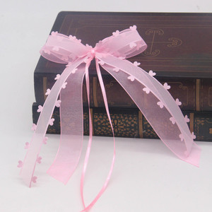 Cinta de Organza con lazo de satén para decoración de <span class=keywords><strong>coche</strong></span>, luces de <span class=keywords><strong>boda</strong></span> para el Día de San Valentín, corazón de amor, lámpara de visión trasera, lazo de amor - Product Image 5
