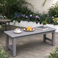 Banc de jardin rectangulaire Uplion Morden en plastique HIPS imitation bois pour terrasse, plage, appartement, café