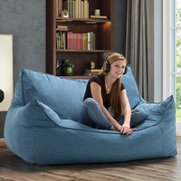 Fauteuil paresseux géant de haute qualité en mousse à mémoire de forme, confortable, en fausse fourrure et tissu velours tricoté