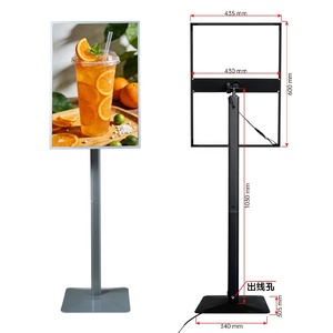 Boîte lumineuse publicitaire LED ultra-mince de 1 cm |   Cadre en alliage d'aluminium sur pied |   <span class=keywords><strong>Verre</strong></span> trempé décoratif à insertion latérale - Product Image 2