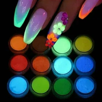Palette de pigments fluorescents au néon gratuits de vente en gros poudre de pigments solides pour ongles ensemble Palette d'art des ongles accessoires de manucure et de bricolage