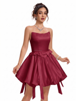 Gaun Pengantin Satin Model Ball Gown Rok Bubble Gaun Putih Korset Gaun Pengantin Custom Gaun Pengantin Satin Ivory