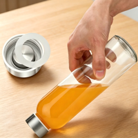 Bouteilles en verre vides en gros 500ml/750ml/1000ml - Design élégant à large ouverture pour le sport et les voyages avec bouchon à vis et sérigraphie