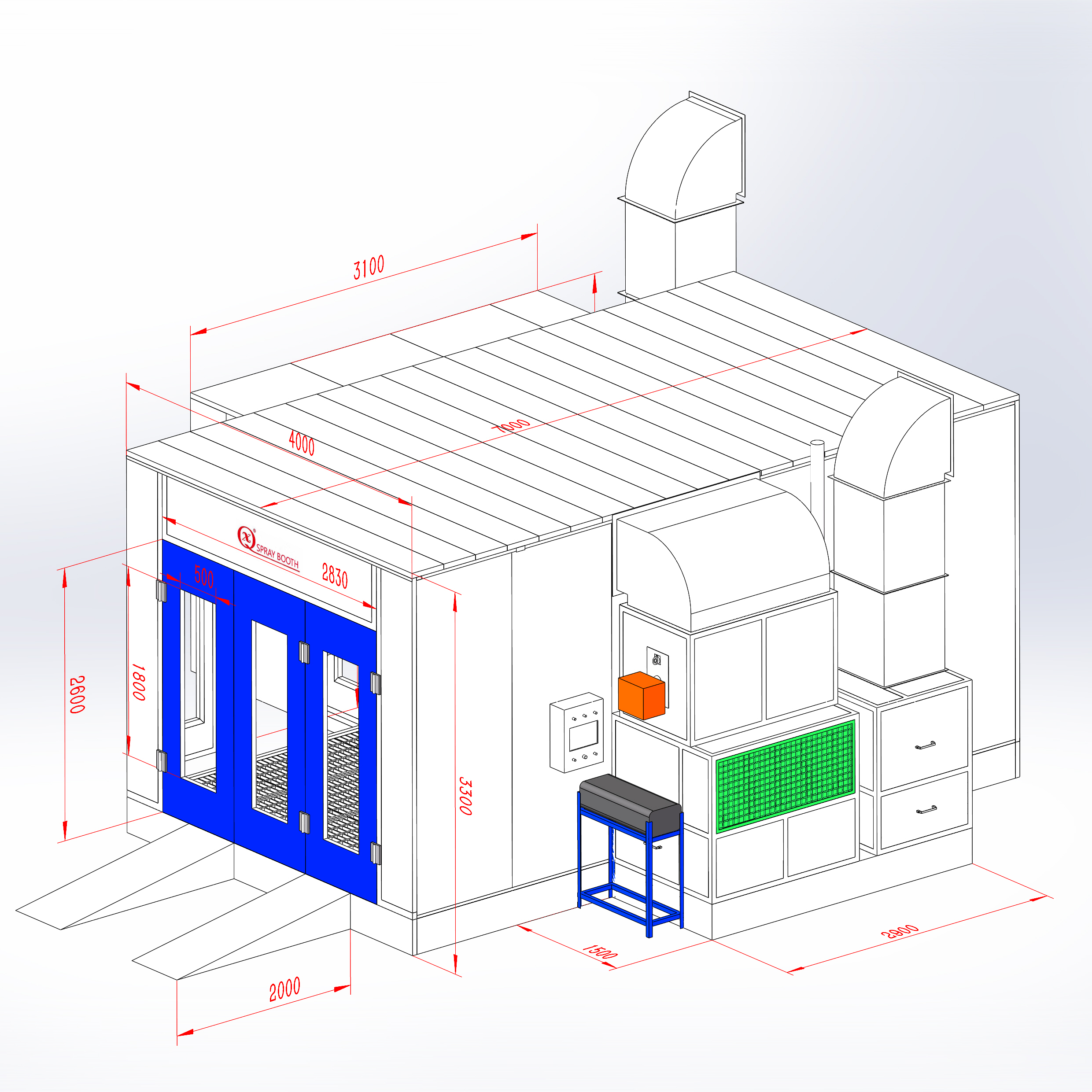 Дизельные Горелки спрей для камеры для окрашивания распылением Авто окрасочное оборудование