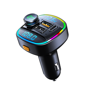 Transmetteur FM Bluetooth 5.3 tout-en-un pour voiture, lecteur MP3 avec adaptateur de charge rapide USB 22,5 W et <span class=keywords><strong>radio</strong></span> mains libres - Product Image 1