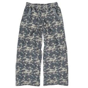 Pantalon de jogging camouflage pour homme, coupe large, taille élastique, en coton gaufré, style oversize, avec ourlet brut - Product Image 4