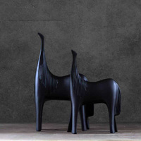 Ensemble de sculptures de chevaux abstraites en résine de style nordique minimaliste, ornement d'art moderne pour salon, chambre, maison, salle d'exposition