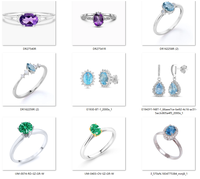 Bague en argent sterling 925 avec améthyste naturelle taille poire, couleur violette, pierre de naissance