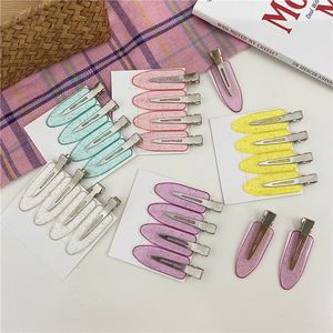 Lot de 4 pinces à <span class=keywords><strong>cheveux</strong></span> sans trace, sans pli, en résine, plates et courbées, pour salon de coiffure, nouvelle mode - Product Image 2