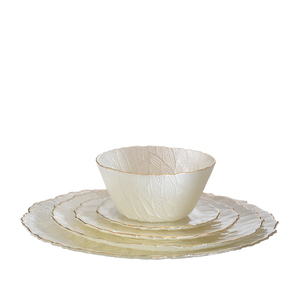 Assiettes <span class=keywords><strong>de</strong></span> présentation <span class=keywords><strong>en</strong></span> <span class=keywords><strong>verre</strong></span> à bord doré personnalisées Samyo pour la décoration <span class=keywords><strong>de</strong></span> tables <span class=keywords><strong>de</strong></span> mariage, d'hôtels <span class=keywords><strong>et</strong></span> <span class=keywords><strong>de</strong></span> fêtes - Product Image 2