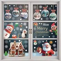 Autocollants de Noël pour fenêtres, 500 pièces, autocollants réutilisables en PVC, Père Noël, bonhomme de neige, pour la décoration de vitres, décorations de Noël