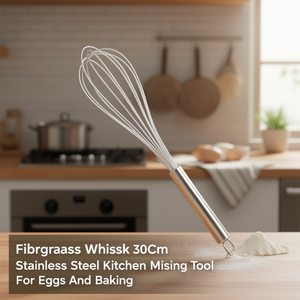Frusta in fibra di vetro da 30 cm in acciaio inossidabile, utensile da cucina per mescolare uova e preparare dolci - Product Image 3