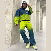 Service OEM DiZNEW, vêtements pour hommes, ensemble 2 pièces en coton tie-dye, jeans et vestes surdimensionnés 2023, impression personnalisée