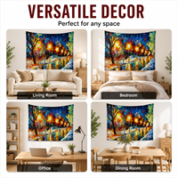 Tapisserie murale en gros sur le thème des arbres d'automne, peinture à l'huile colorée, pour chambre à coucher, salon, décoration intérieure, art mural personnalisé