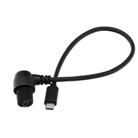 Cable de Extensión USB-C de 0.3m, 90 Grados, Montaje Empotrado, Macho a Hembra, Transferencia de Datos a 20Gbps, 4K60HZ, PD100W