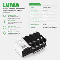 Commutateur de transfert automatique ATS LMS1-SN LVMA PC 4 pôles 63A-630A 400V/690V 50/60Hz 10kA Triphasé/Monophasé Certifié ISO Garantie 18 mois