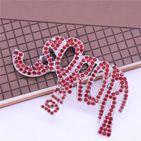 Populaire Collège Association Animal Pin Femmes Robe Décoration Rouge Strass Couvert Grec Delta Éléphant Soror 1913 Broche