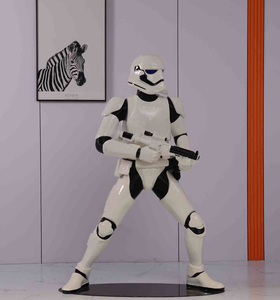 Sculpture d'art en résine grandeur nature 170 cm, abstraite, de style dessin animé, soldats spatiaux, Stormtroopers blancs, personnalisable, décoration intérieure, TV, <span class=keywords><strong>film</strong></span> - Product Image 1