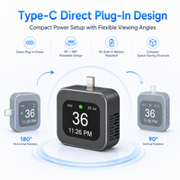 Moniteur de qualité de l'air intérieur 8 en 1 avec prise Type-C, détecteur de CO2, HCHO, TVOC, CO, PM2.5, PM10, température et humidité