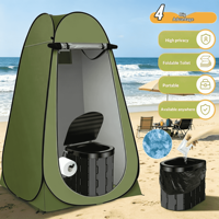 Toilette pliable avec porte-papier amovible pour le camping, l'extérieur et les situations d'urgence - Pot portable
