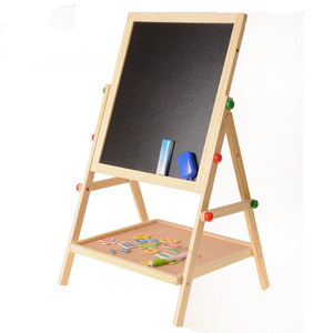 Pizarra de doble cara para niños de madera multifuncional 2 en 1 para dibujar tablero de dibujo de andamios - Product Image 1