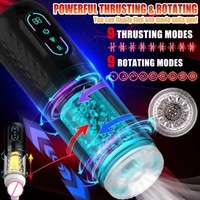 Masturbateur masculin télescopique entièrement automatique, rotation intelligente, chauffage, vibration, ventouse, jouets sexuels pour hommes