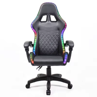 Chaise ergonomique de jeu pour ordinateur avec repose-pieds Chaise de jeu vidéo RVB avec dossier lombaire haut