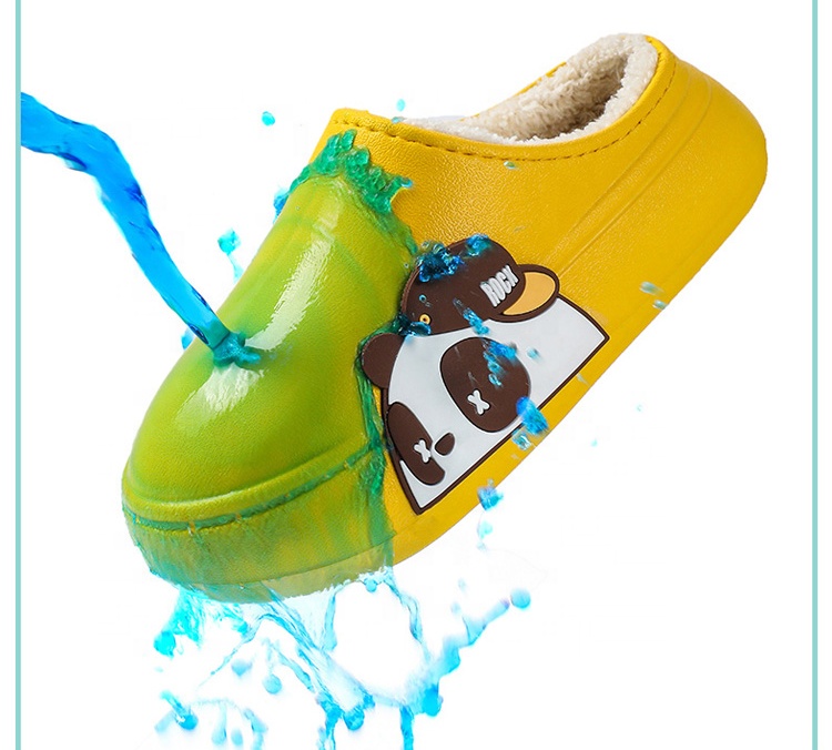 Детские хлопковые тапочки, водонепроницаемая Милая осенне-зимняя Детская домашняя теплая обувь для мальчиков и девочек