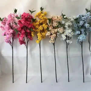 G-2028 Bulk Seide Kirschblüte Zweige Leidenschaft Künstliche Blumen Wettbewerbs fähiger Preis für Home Wedding Decoration