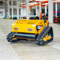 Mesin Pemotong Rumput Crawler Bensin Murah Grosir 800mm 900mm 1000mm untuk Pertanian Bersertifikat CE Mesin Pemotong Rumput Robot Beroda Rantai