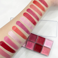 Palette de gloss à lèvres crème minérale 12 couleurs, ensemble de maquillage pour les lèvres imperméable avec hydratant
