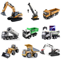 Excavatrice RC en alliage AiJH à 22 canaux, rechargeable, échelle 1:14, avec godet métallique et rotation à 680 degrés, véhicule d'ingénierie jouet
