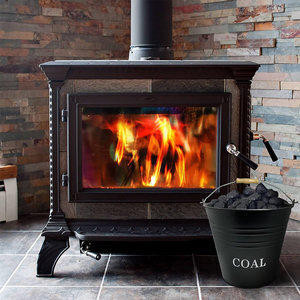 Iron Metal <strong>Coal</strong> <strong>Bucket</strong> <strong>with</strong> <strong>Lid</strong> for Ash Disposal in Fireplaces-Essential Accessory in Fireplace Sets - Product Image 4