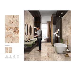 Azulejos de porcelana con aspecto de mármol Carrara Chicago Almond, 600x1200mm, 24x48in, para pisos y paredes, para proyectos. - Product Image 5