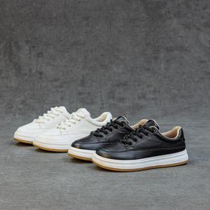 נעליים לבנות קטנות, נעלי נשים שטוחות עם עקב נמוך, לבנות שחורות, נגד החלקה, עם שרוכים, נעלי סקייטבורד נמוכות, נעלי ריצה - Product Image 2