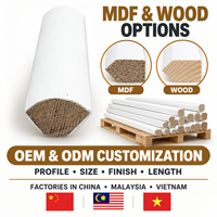 Moulures demi-rondes personnalisées en bois apprêté et MDF pour panneaux muraux, meubles et garnitures décoratives OEM ODM