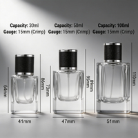 Flacon de parfum en verre personnalisé avec logo et emballage couleur, 30 ml/50 ml/100 ml