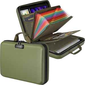 Carpeta Archivadora Expandible Ignífuga OEM con Cierre, Caja de Documentos Rígida, Carpeta de Archivos Tipo Acordeón con 13 Bolsillos, Azul - Product Image 1