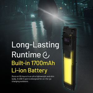 Портативный ультра-тонкий 3100 люмен светодиодный тактический фонарик перезаряжаемый с одним ключом вспышки водонепроницаемый дизайн USB зарядка - Product Image 6