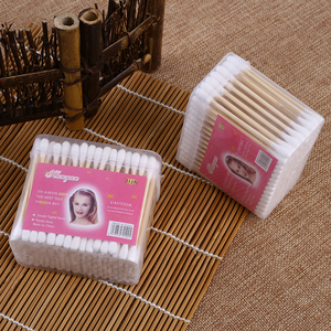 Cotons-tiges en coton en boîte carrée, environ 200 pièces, cotons-tiges jetables pour le nettoyage, bâtonnets en bois, hygiène domestique, outil de beauté - Product Image 3