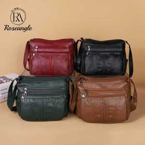 Vintage Washed PU Leather <b>Ladies</b> Shoulder <b>Bag</b> Fashion Luxury <b>Ladies</b> <b>Messenger</b> <b>Bag</b> Multi layered practical women's <b>bag</b> - Product Image 1